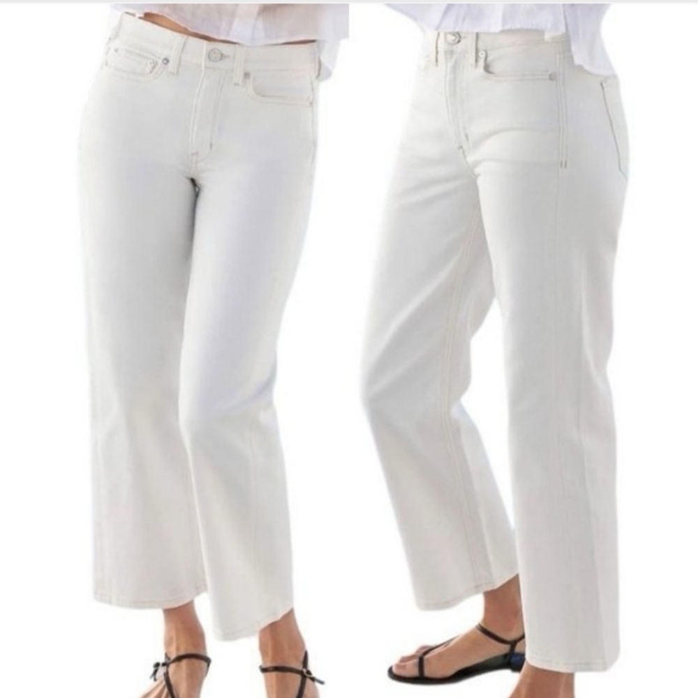 AYR White Cropped Ankle Jeans